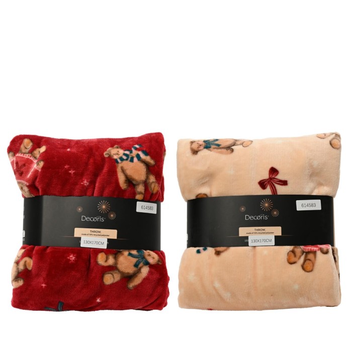 PLAID FLANELLA MOTIVO ORSETTO 130X170
